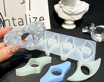 Molde de resina para sujetar páginas de libros: Molde de silicona para marcapáginas de pulgar hecho a mano F3012