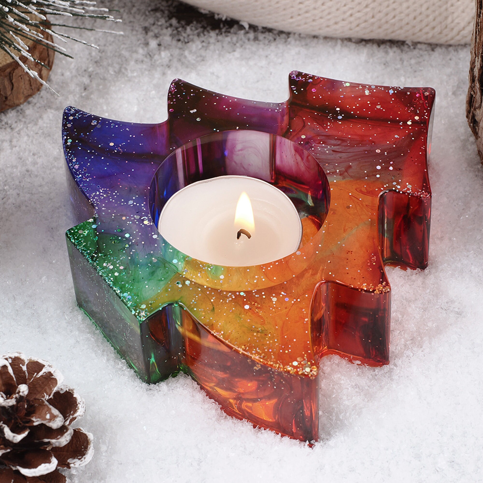 thumbnail image 2 of Wehous Christmas Resin Molds, 2PCS Snowflake Tree India 2 of 12
