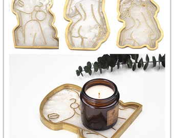 Female Body tray resin mold for jewelry making, Goddess Torso Sexy Pattern Plate Silicone Molds, Abstract Woman Body Dish, home decor F133