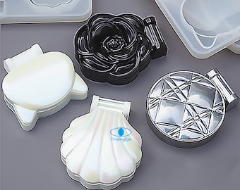 Molde de resina para estuche de maquillaje, molde para caja de belleza, molde para caja de sombra de ojos, molde de silicona para porta brochas de maquillaje, suministros de moldes de silicona, regalos para mujeres F178