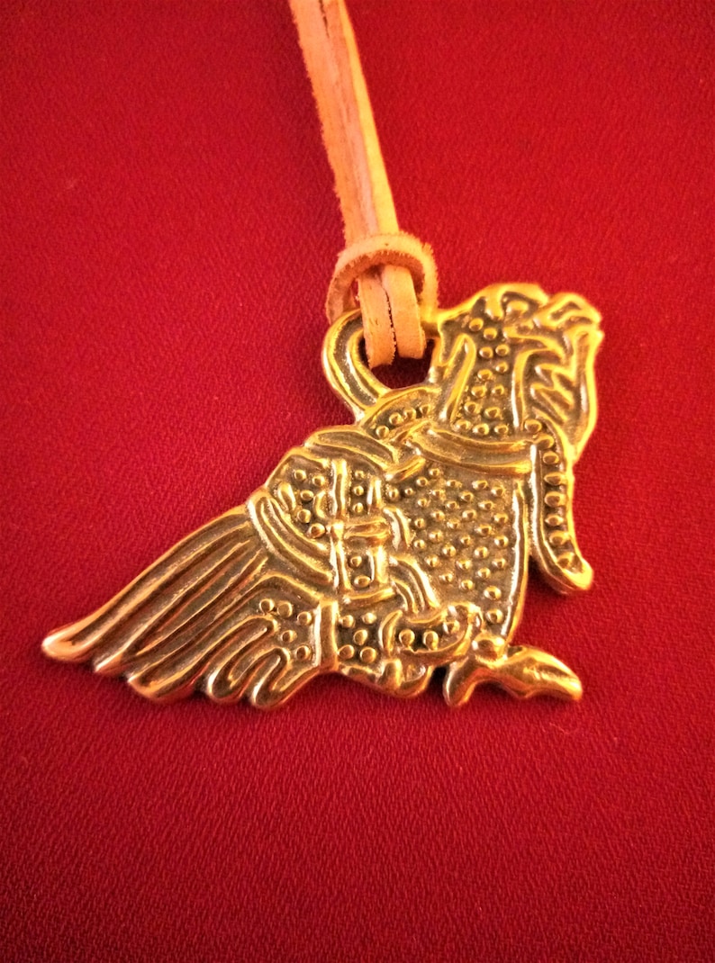 Bronze pendant medieval eagle in Scandinavian style.