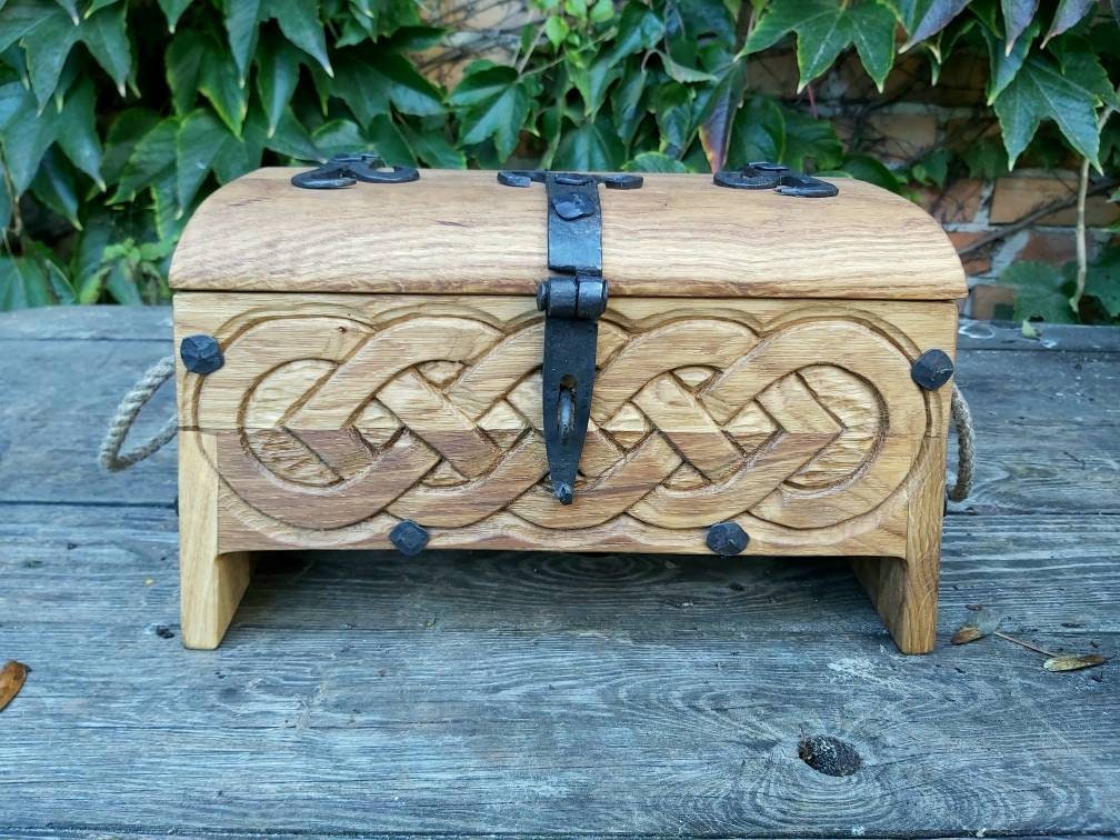 Oak Chest Hand Made Small Viking Chest With Hand Etsy