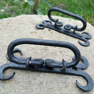 Hand Forged Steel Chest Handles: Blacksmith Art, 22cm