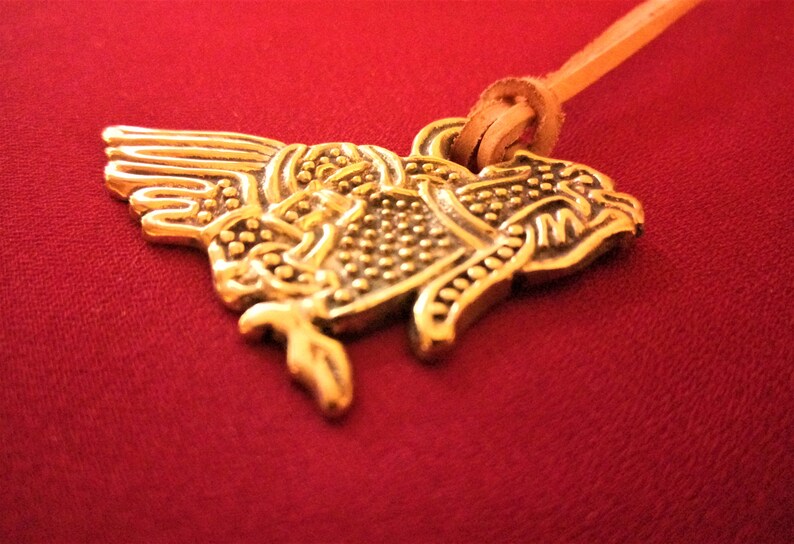 Bronze pendant medieval eagle in Scandinavian style.