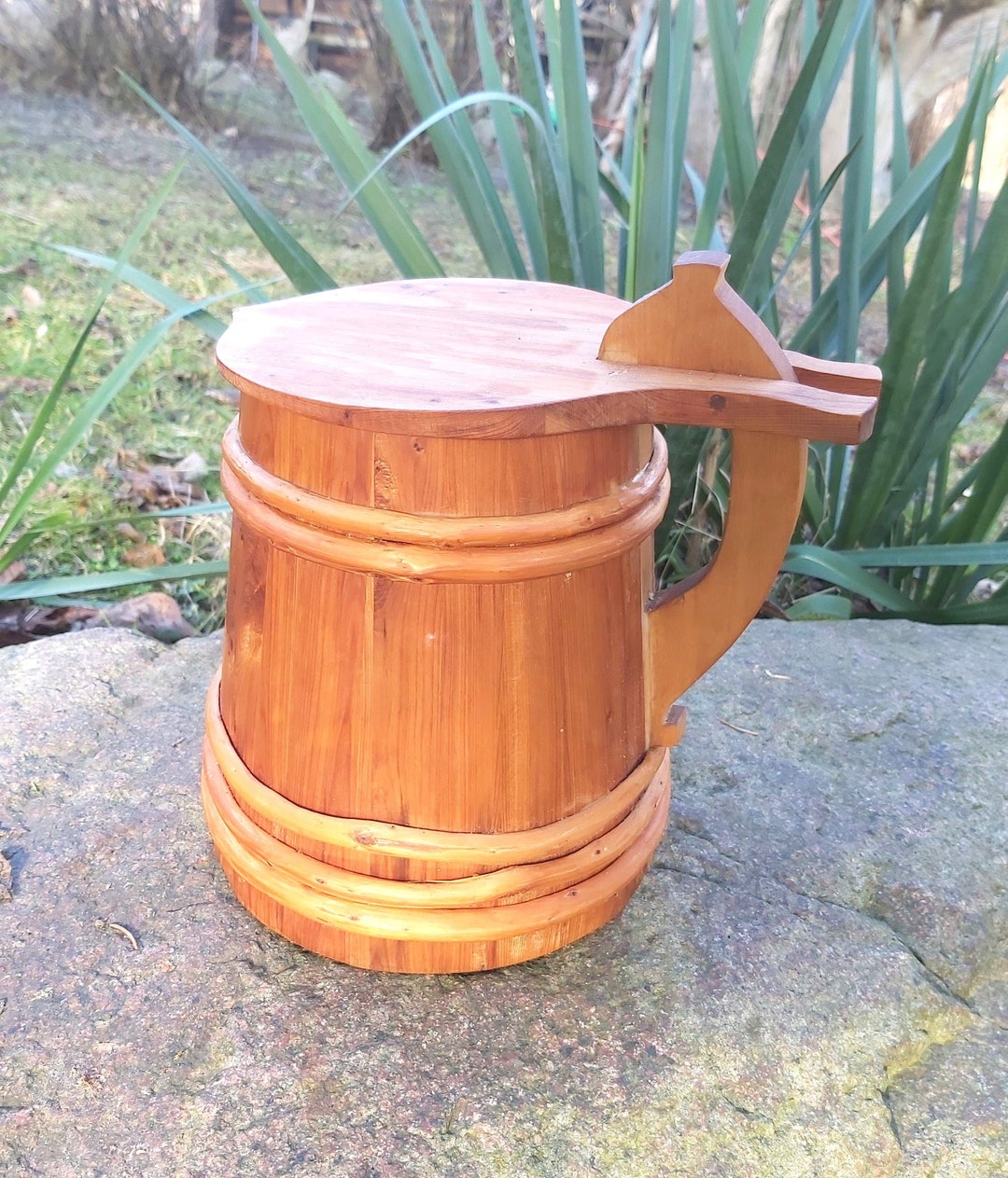 Big Tankard, Old Beer Mug Made of Juniper Wood, 2.5 L Mug, Beer Mug