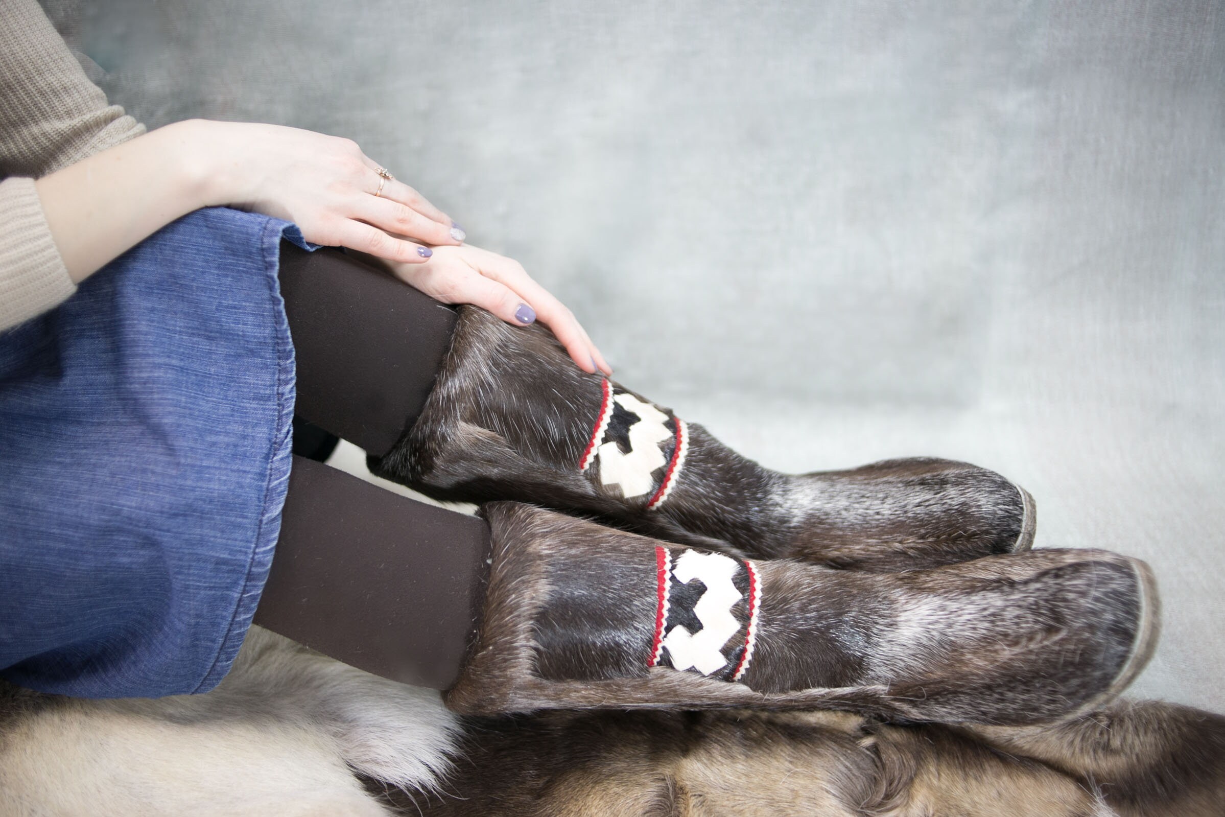Deer fur boots Gift for her Women's winter leather Etsy