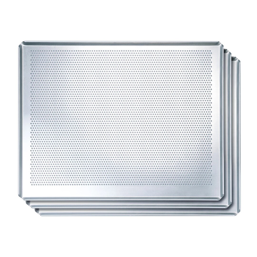 3 plaques perforées pour fours.Plaque perforée, cuisson comme un