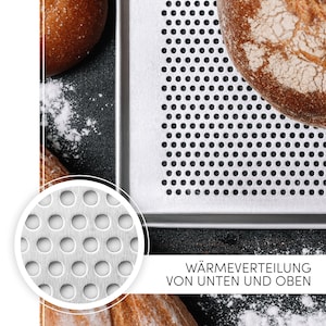 46,5 x 37,5 cm Lochblech für Backofen, Lochblech, perforierter Blech, Backen wie Profi,Kuchen Backen,Brot Backen,Energiesparend, Backplatten Bild 2