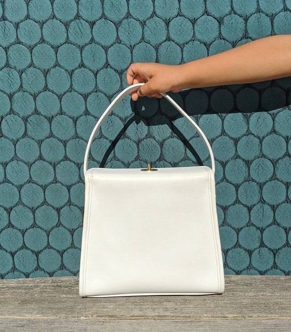 Rare Vintage Coach Geometric, 9043, White leather,