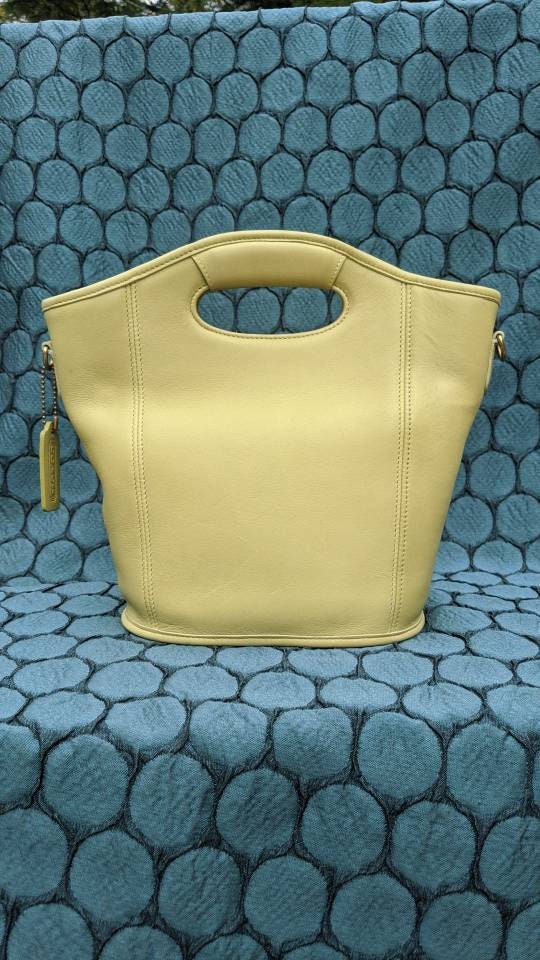 Vintage Coach mini shopper bucket crossbody bag 9993 Lime | Etsy