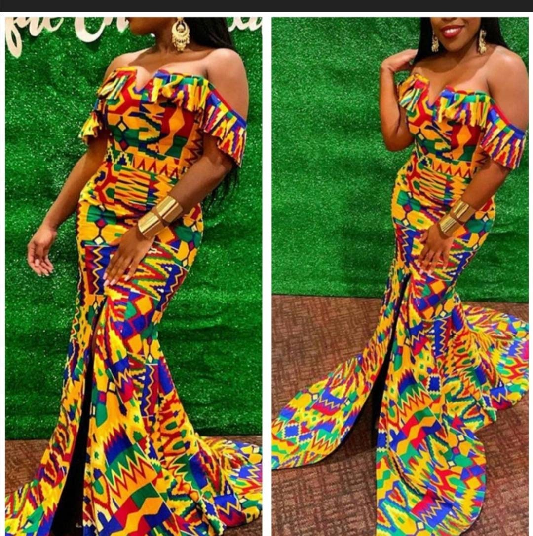 Kente Cloth Ghana West African Print Sleeveless Dress Female