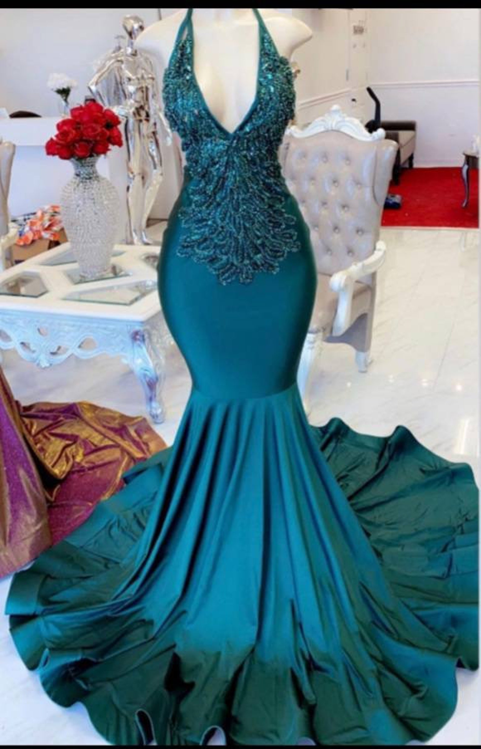 Mermaid Green Women Dress Prom Dresses Evening Dresses - Etsy