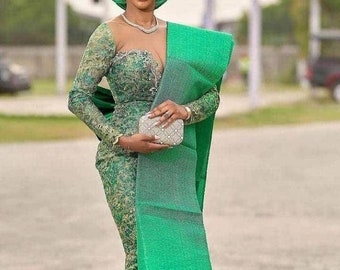 Afrikanische traditionelle Kleidung, Yoruba-Hochzeitskleidung, Yoruba-Brautkleid, afrikanische Kleidung für Frauen, afrikanisches Partykleid, afrikanische Kleidung,