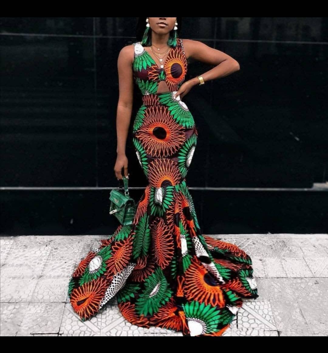 African Print Sibho Evening Dress – Karentino-Boutique