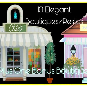 Boutique Clipart, shops png, Commercial Use, sublimation, shopping png, Beautiful Store Stickers, digital planner, Goodnotes, Girl's Day image 2