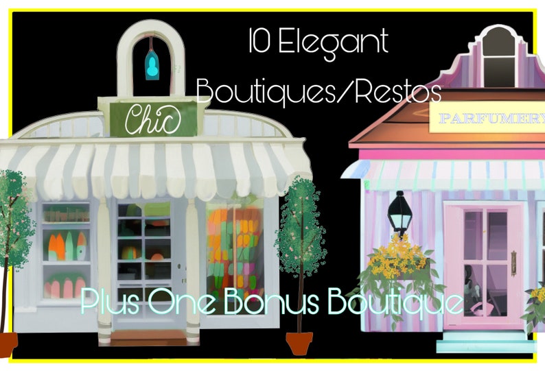 Boutique Clipart, shops png, Commercial Use, sublimation, shopping png, Beautiful Store Stickers, digital planner, Goodnotes, Girl's Day image 2
