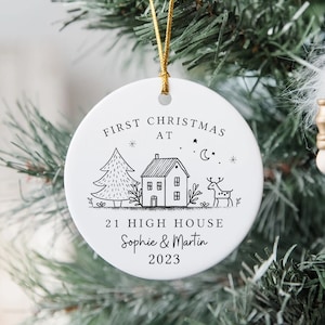 Personalised First Christmas in our New Home Bauble | Couple Gift Christmas Keepsake | Ceramic Xmas Tree Decoration | Custom | Housewarming