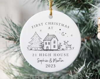 Personalised First Christmas in our New Home Bauble | Couple Gift Christmas Keepsake | Ceramic Xmas Tree Decoration | Custom | Housewarming