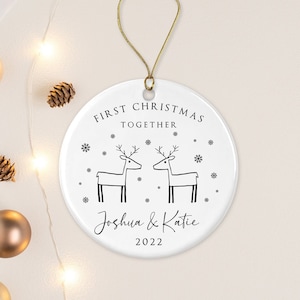 Personalised First Christmas Together | Tree Decoration Ornament | Ceramic Bauble Keepsake Gift | Couple Gift | Gift for Child & Partner