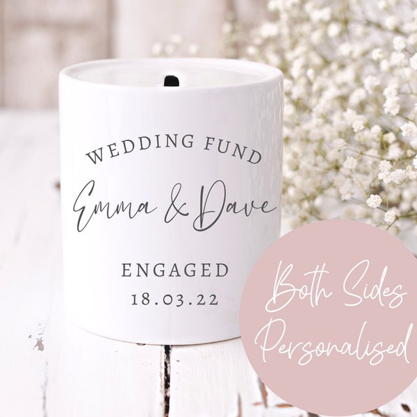 Wedding Fund |Engagement Gift | Saving Fund | Personalised | Bride to be gift | Keepsake | Money Pot Box | Newly engaged congratulations