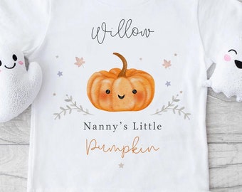 Personalised Pumpkin Baby T-Shirt | Spooky Season Name Top