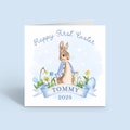 Personalised First Easter Card | Happy Easter Card | Baby Girl Baby Boy  | Grandchild Card | Greeting Cards | Peter Rabbit Flopsy