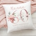 Personalised Milestone Cushion Birthday | Floral Number | Gifts for her | Name Pillow | 21st, 60th, 90th | Custom | Mum, Nan, Gran, Aunt