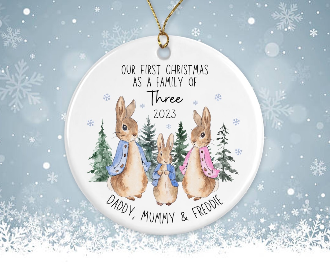 First Christmas as A Three Peter Rabbit Tree Decoration Etsy UK