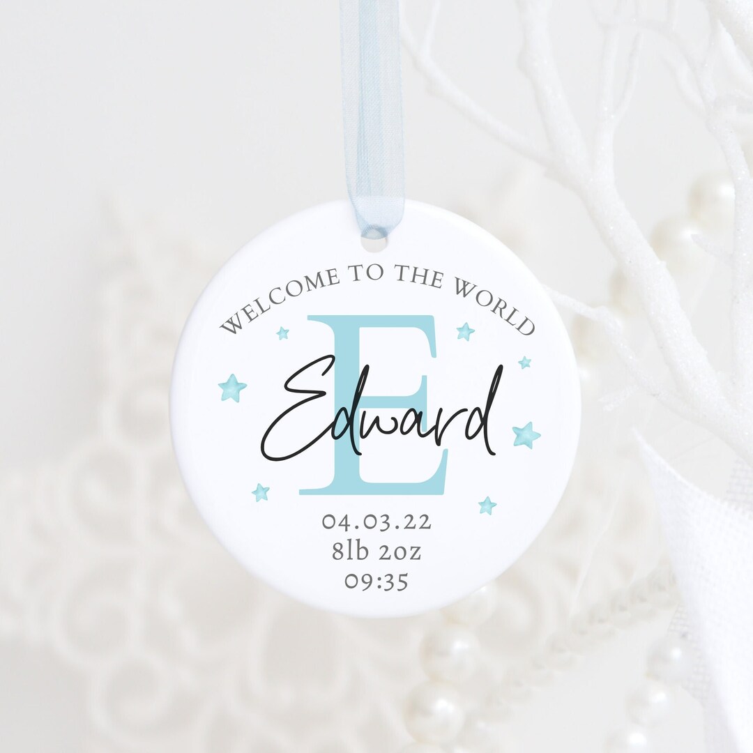 New Baby Personalised Keepsake | Welcome to the World Gift | Ceramic ...