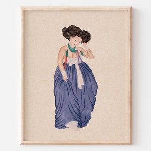 Korean Traditional Art of a Beautiful Woman
