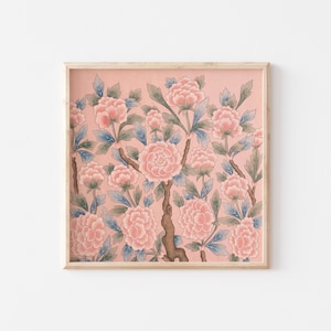 Korean art Print, Pink Peonies Digital Download