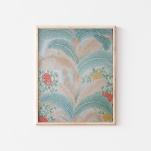 Korean Traditional Painting, Tropical Leaf Print