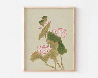 Lotus Flower Art Print, DIGITAL DOWNLOAD