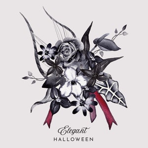 Elegant Halloween Bouquet Clipart