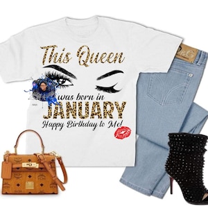 This Queen Was Born In January| SVG|PNG|Digital File|Leopard Print| Lashes| Sublimation