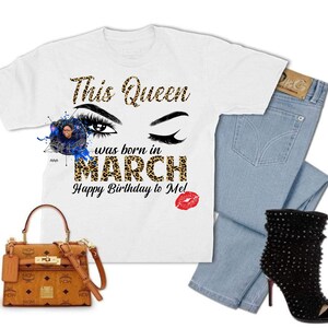 This Queen Was Born In March|SVG|PNG|Digital File|Leopard Print|Lashes