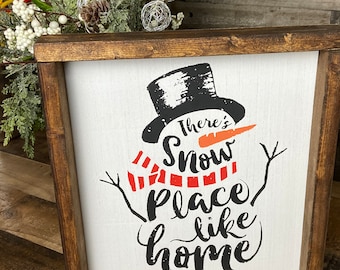 Rustic Framed Snowman Art, door hanger, wall art, shelf sitter, home decor