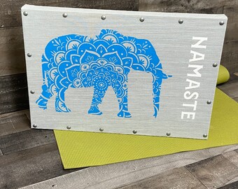 Namaste Elephant Frame, art, wall decor, peace