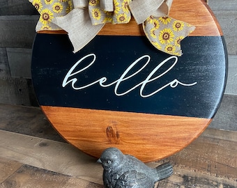 Door Hanger or Tray - Hello, home decor