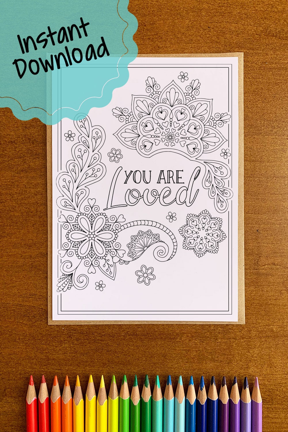 Printable Encouragement Card You Are Loved Coloring Cards for Support ...