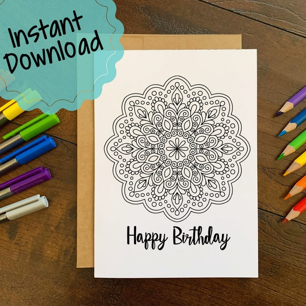 Mandala Greeting Card - Etsy