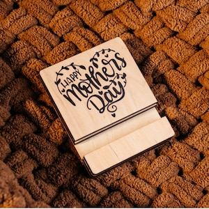 Wooden phone, Stand mobile holder, Station desk, Wood standing, Dock station smartphone tray, Mother day gift
