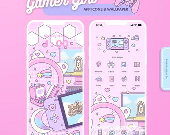 pink phone wallpaper ios android app icon pack | game graphic