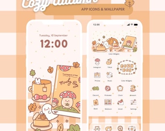 autumn phone wallpaper ios android app icon pack | fall graphic
