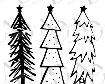 Pakiet Svg choinki|Boże Narodzenie Svg|Choinka Svg|Klipart świąteczny|Choinka Png|Cyfrowe świąteczne|Cricut|Sylwetka|Dxf