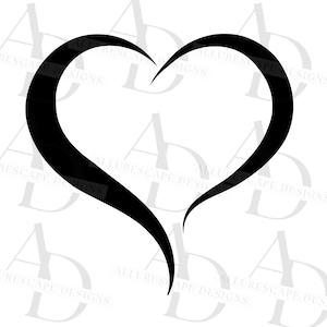 Cuore Svg, Cuore aperto Svg, Amore Svg, San Valentino Svg, Download digitale, Cricut, Png, Dxf