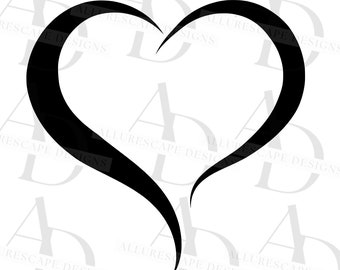 Heart Svg, Open Heart Svg, Love Svg, Valentine Svg, Digital Download, Cricut,Png,Dxf