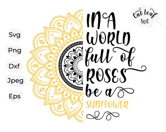 Download Sunflower Mandala Svg Etsy PSD Mockup Templates