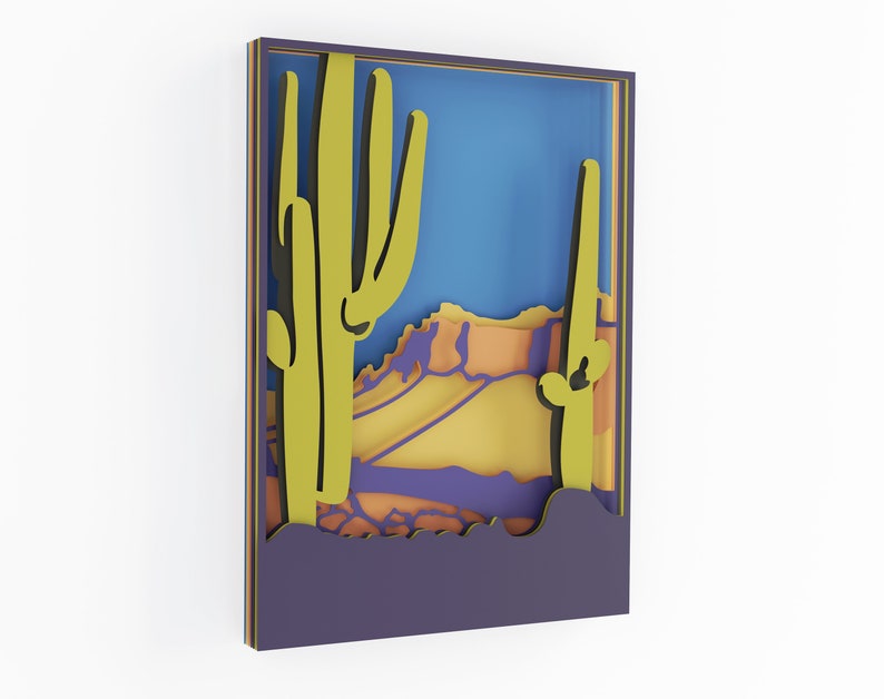 Download 3d desert layered svg western svg laser cut files cnc ...