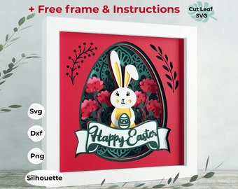 3d Easter svg - Shadow box svg, Happy Easter svg